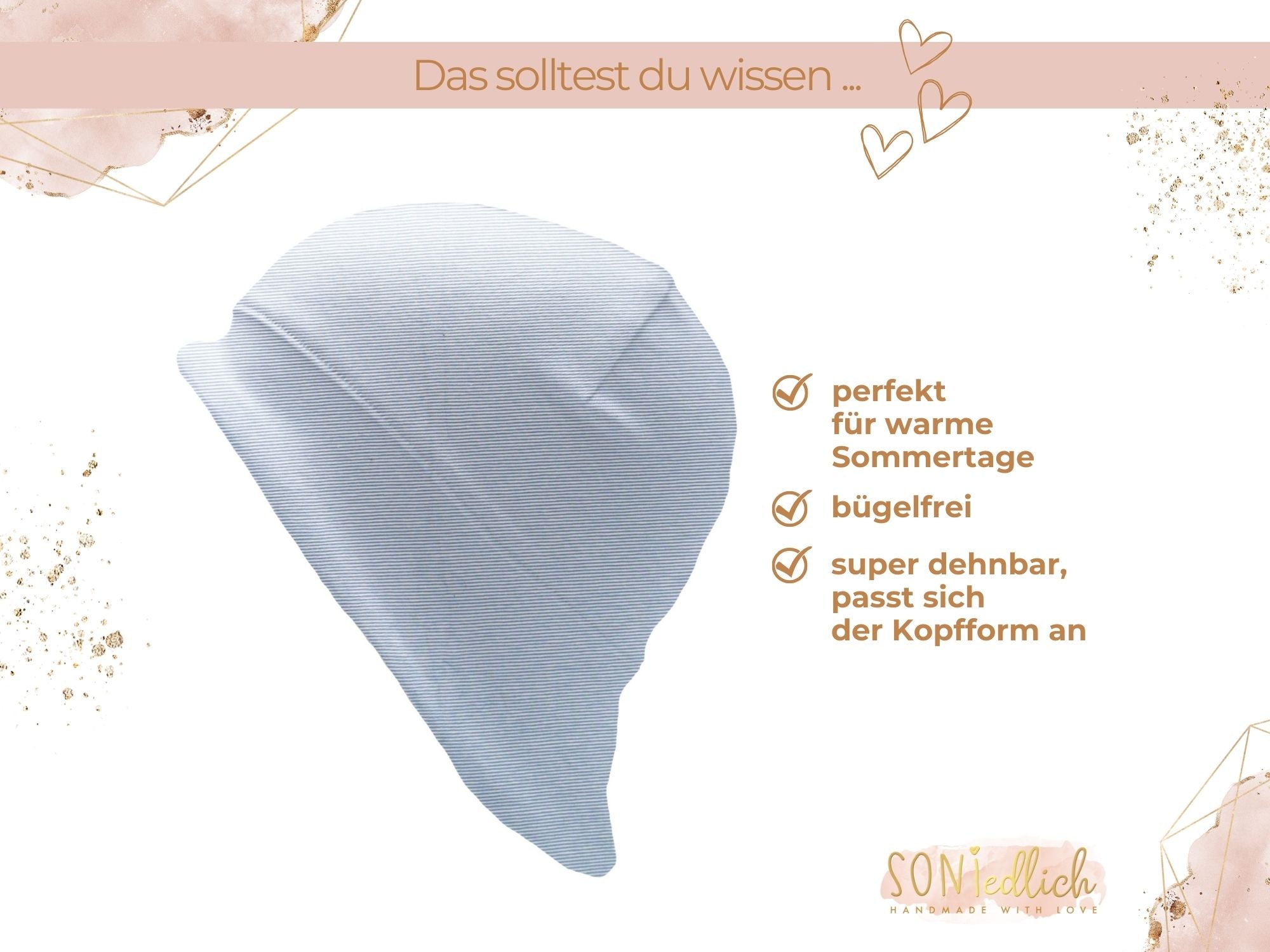 Sonnenhut für Babys und Kinder „feine Streifen“ Beschreibung